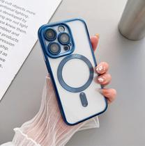 Capa Magsafe anti impacto transparente compatível com iPhone 14 Com proteção para câmera