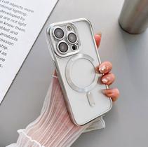 Capa Magsafe anti impacto transparente compatível com iPhone 14 Com proteção para câmera