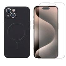 Capa Magsafe Aveludada Compatível Com iPhone 15 Plus + Pel Hidrogel Capa Magsafe Aveludada Compatível Com iPhone 15 Plus + Pel Hidrogel