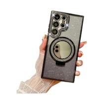 Capa Magsafe Brilhante E Transparente Para Samsung Galaxy S25 S24 Ultra S23 S22 plus Com Suporte