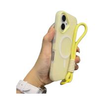 Capa Magsafe Candy Contrast Com Cordão Para iPhone 17 16 15 14 13 12 11 pro Max plus Air Matte