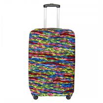 Capa Mala Bagagem Viagem Com Ziper Preta Média 23Kg Elastano