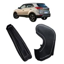 Capa Manopla Câmbio Automático E Alavanca Freio De Mão Hyundai Creta Pulse 2017 a 2021 Capa Manopla Câmbio Automático E Alavanca Freio De Mão Hyundai Creta Pulse 2017 a 2021