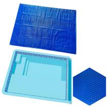 Capa Manta Lona Térmica Para Piscina 4 x 3m Nassau Splash Igui 300 Micras Azul