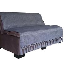 Capa manta sofá sala xalé preto mesclado jacquard 1,80x2,80