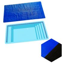 Capa Manta Térmica Para Piscina Bonaire 4 X 2m Splash Igui 500 Micras Preta e Azul Proteção Uv