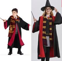 Capa Manto Harry Potter C/ Capuz E Cachecol Fantasia Cosplay
