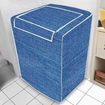 Capa Máquina de Lavar Abertura Superior Jeans Tamanho M Resistente Proteção Capa Máquina de Lavar Abertura Superior Jeans Tamanho M Resistente Proteção