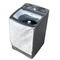 Capa Maquina De Lavar Brastemp 16kg BWD Zíper Transparente Cinza