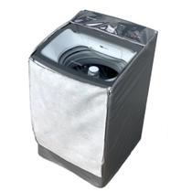 Capa Maquina De Lavar Brastemp 16kg BWK Zíper Transparente Cinza Capa Maquina De Lavar Brastemp 16kg BWK Zíper Transparente Cinza
