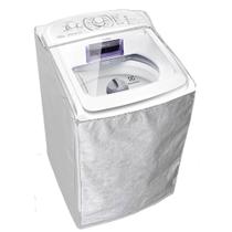 Capa Maquina de Lavar Electrolux LES 11 Kg Ziper Painel Transparente Branca Capa Maquina de Lavar Electrolux LES 11 Kg Ziper Painel Transparente Branca