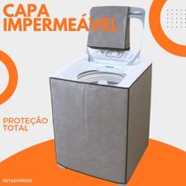 Capa Maquina De Lavar Eletrolux Brastemp 12kg 13kg 15kg 16kg Cor Cinza sem Zíper G Capa Maquina De Lavar Eletrolux Brastemp 12kg 13kg 15kg 16kg Cor Cinza sem Zíper G