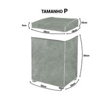 Capa Máquina de Lavar Flanelada Jeans P Protetora Impermeável Antipoeira Resistente