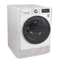 Capa Maquina Lava e Seca LG VC2 13 kg Abertura Frontal Transparente com Ziper Branca