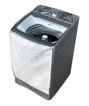 Capa Maquina Lavar Brastemp 12kg BWK12A9 Zíper Transparente Cinza Capa Maquina Lavar Brastemp 12kg BWK12A9 Zíper Transparente Cinza