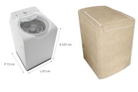 CAPA MÁQUINA LAVAR BRASTEMP BWD15AB - 15kg Double Wash BEGE