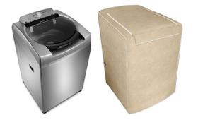 CAPA MÁQUINA LAVAR BRASTEMP BWL11AR - Ative 11Kg - BWL11AR BEGE CAPA MÁQUINA LAVAR BRASTEMP BWL11AR - Ative 11Kg - BWL11AR BEGE