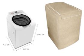 CAPA MÁQUINA LAVAR LAVADORA BRASTEMP BWD15A9 15kg BEGE CAPA MÁQUINA LAVAR LAVADORA BRASTEMP BWD15A9 15kg BEGE