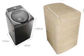 CAPA MÁQUINA LAVAR LAVADORA BRASTEMP BWD15A9 15kg BEGE CAPA MÁQUINA LAVAR LAVADORA BRASTEMP BWD15A9 15kg BEGE