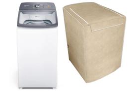 CAPA MÁQUINA LAVAR LAVADORA BRASTEMP BWK12AB - 12Kg BEGE