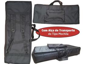 Capa Master Luxo Para Teclado Yamaha Psr-e443 Nylon Preto Carbon