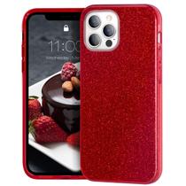 Capa MATEPROX para iPhone 12 Pro com proteção vermelha brilhante de 6,1 polegadas