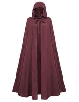 Capa medieval com capuz Scarlet Darkness Renaissance Cloak Wine Capa medieval com capuz Scarlet Darkness Renaissance Cloak Wine