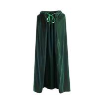 Capa Medieval De Veludo Com Capuz Unissex Para Adultos, Traje De Vampiro Ou Bruxa Em Preto, Verde E