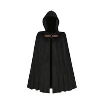 Capa Medieval Preta Com Capuz Para Adultos E Crianças, Fantasia De Guerreiro Para Halloween Capa Medieval Preta Com Capuz Para Adultos E Crianças, Fantasia De Guerreiro Para Halloween