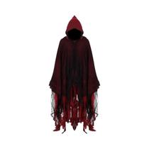 Capa Medieval Renascentista Com Capuz Para Fantasia De Halloween, Bruxa, Mago, Vampiro, Festa E Capa Medieval Renascentista Com Capuz Para Fantasia De Halloween, Bruxa, Mago, Vampiro, Festa E