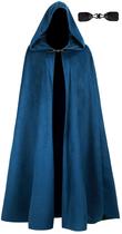 Capa medieval UQJE Halloween Renaissance com capuz azul Capa medieval UQJE Halloween Renaissance com capuz azul