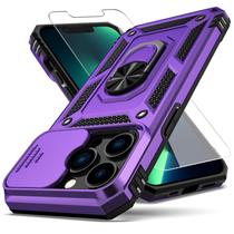 Capa militar à prova de choque YZOK para iPhone 13 Pro, roxa