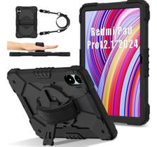 Capa Militar Robusta Para Xiaomi Poco Pad Tela 12.1 + Alça Cor Preto