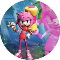 Capa Mini Para Painel Redondo 50x50 Tema Amy e Sonic Game Festa Veste Fácil Infantil Capa Mini Para Painel Redondo 50x50 Tema Amy e Sonic Game Festa Veste Fácil Infantil