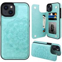 Capa MMHUO para iPhone 15 Plus, carteira de 6,7", couro PU, menta Capa MMHUO para iPhone 15 Plus, carteira de 6,7", couro PU, menta