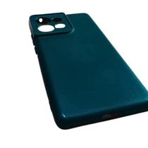 Capa Moto Edge 50 5G Silicone Premium: Cores Frias e Estilo! Cor:AZUL PETRÓLEO
