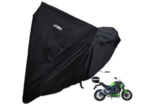 Capa Moto Lycra Tecido Kawazaki Z900 com Baú Capa Moto Lycra Tecido Kawazaki Z900 com Baú