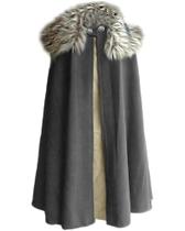 Capa MSorient Viking Fur Shoulder Castanho Medieval XL Cinza Capa MSorient Viking Fur Shoulder Castanho Medieval XL Cinza