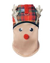 Capa Natal Rena Xadrez para cachorro e gato Tamanho:PP Capa Natal Rena Xadrez para cachorro e gato Tamanho:PP