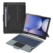 Capa Nillkin para Samsung Galaxy Tab S10 Plus/S9 Plus de 12,4" com teclado removível, retroiluminação de 7 cores, trackpad, porta-canetas S, capa de teclado resistente com capa de câmera para tablet Samsung S9+/ S10+ 5G