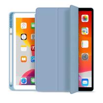 Capa Novo iPad 7a e 8a Geração 10.2 Premium Slim Antichoque com Compart. para Pencil Azul Claro