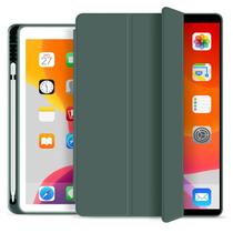 Capa Novo iPad 7a e 8a Geração 10.2 Premium Slim Antichoque com Compart. para Pencil Verde Musgo