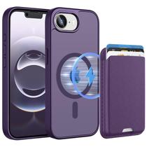 Capa Ntwinro para iPhone 16E de 6,1 polegadas com carteira magnética RFID roxa