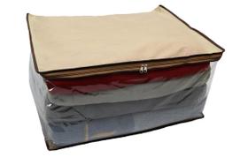 Capa Organizador Premium Bege Caixa Multiuso Porta Edredom Capa Organizador Premium Bege Caixa Multiuso Porta Edredom