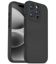 Capa OTOFLY para iPhone 16 Pro Max de 6,9" de silicone à prova de choque preta