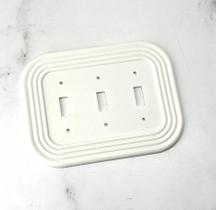 Capa oval para interruptor de luz com três teclas, estilo moderno de meados do século