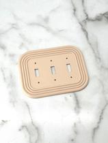 Capa oval para interruptor de luz estilo mid-century modern bege 15x9 cm
