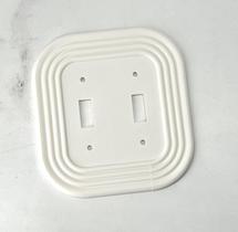 Capa oval para interruptor de luz, estilo mid-century moderno, branca, dupla
