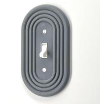 Capa oval para interruptor de luz estilo mid-century moderno cinza 15 x 9 cm