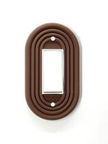 Capa oval para interruptor de luz estilo mid-century moderno marrom 15x9 cm